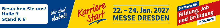 Banner mit Standnummer für die Karrierestart 2027 Messebanner 2027
